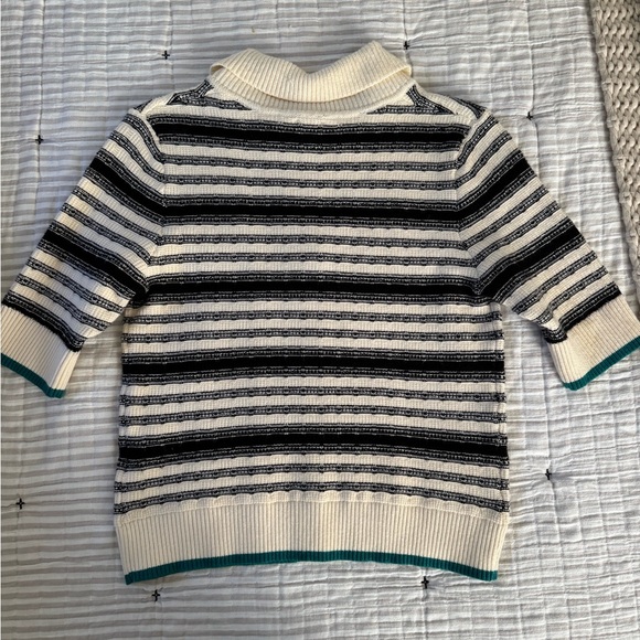 Anthropologie MAEVE - Kinsley Cardigan - Black and Cream Striped Knit, Size S - Picture 3 of 4
